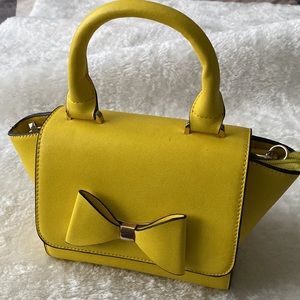 Cute Yellow BOLSA Handbag with Big Bow